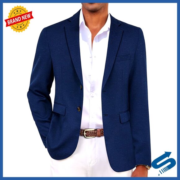 Men's Lightweight Linen Blazer Sport Coat Two Button Business Casual